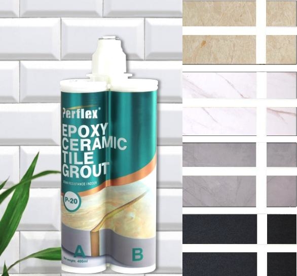 Perflex epoxy tile grout- ultra waterproof, non-yellowing, non-toxic, mould proof and easy to clean tile grout.