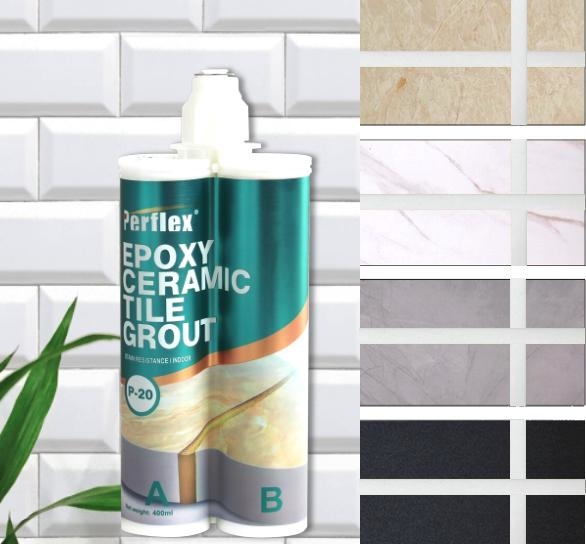 Perflex epoxy tile grout - ultra waterproof, non-yellowing, non-toxic, mould proof and easy to clean tile grout.