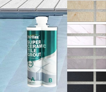 Perflex polyaspartic tile grout - ultra waterproof, non-yellowing, non-toxic, mould proof and easy to clean tile grout.