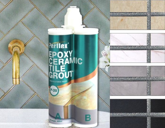 Perflex epoxy tile grout - ultra waterproof, non-yellowing, non-toxic, mould proof and easy to clean tile grout.